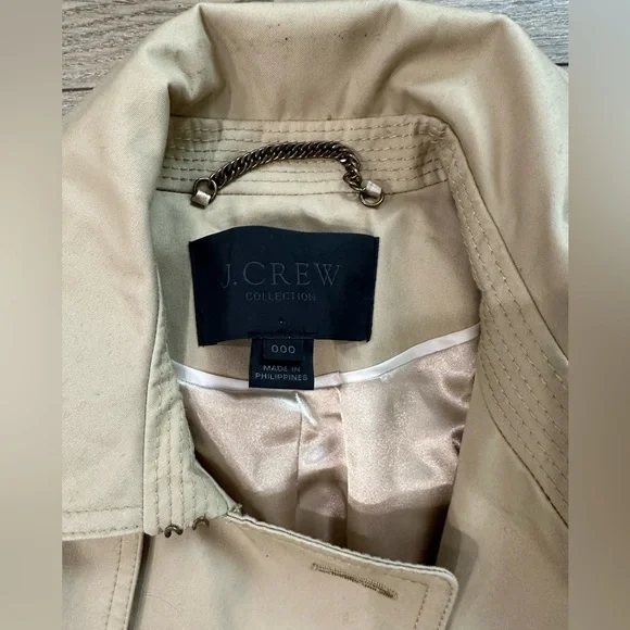 J Crew Collection size 000 trench coat - Picture 3 of 5